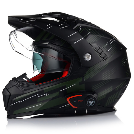 KASK MOTOCYKLOWY VITO MOLINO MAT ENDURO CROSS QUAD ATV + INTERKOM + BLENDA