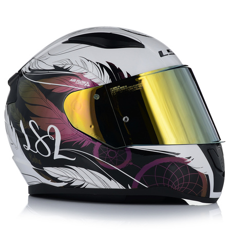 KASK MOTOCYKLOWY LS2 FF353 RAPID II BOHO DAMSKI 22.06 + ZŁOTA SZYBA