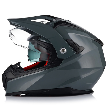 KASK MOTOCYKLOWY VITO MOLINO GREY ENDURO CROSS QUAD ATV + INTERKOM + BLENDA 2XL