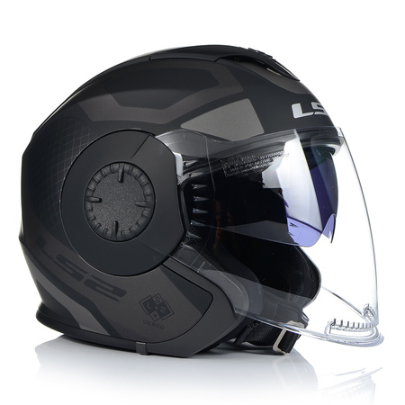 OTWARTY KASK MOTOCYKLOWY LS2 OF570 MAT 3w1 + DASZEK + SZYBA + BLENDA