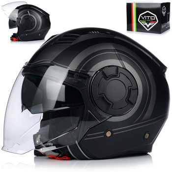 KASK MOTOCYKLOWY | VITO ISOLA | OTWARTY TITAN MATT SKUTER CHOPPER + BLENDA
