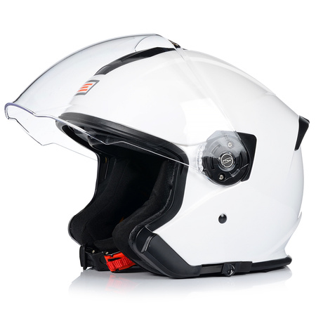 OTWARTY KASK MOTOCYKLOWY BIAŁY ORIGINE PALIO SKUTER CHOPPER + BLENDA 