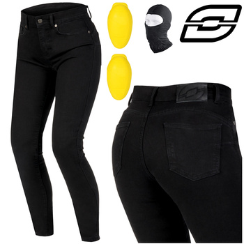 SPODNIE MOTOCYKLOWE | OZONE STRIKER SLIM FIT | DAMSKIE JEANSY BLACK + GRATIS
