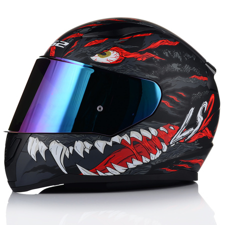 KASK MOTOCYKLOWY LS2 FF353 RAPID II KAIJU 06 + LUSTRZANKA TĘCZOWA SZYBA