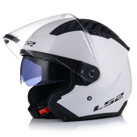 OTWARTY KASK MOTOCYKLOWY LS2 OF600 COOPTER II BIAŁY POŁYSK 22.06 + BLENDA