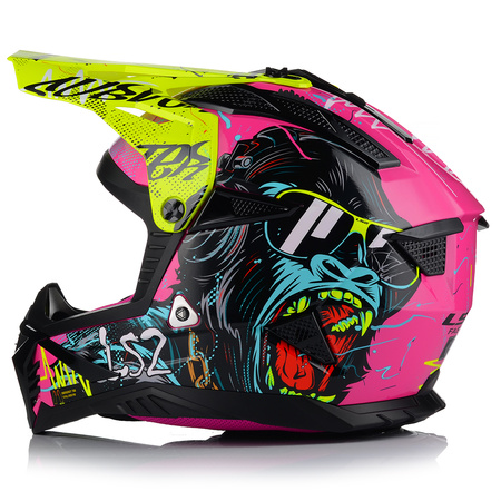 KASK MOTOCYKLOWY LS2 MX708 FAST II GORILLA LEKKI ENDURO CROSS QUAD ATV