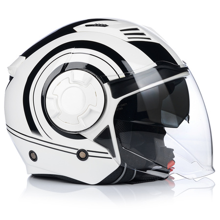 KASK MOTOCYKLOWY | VITO ISOLA JET | OTWARTY BIAŁY SKUTER CHOPPER + BLENDA