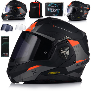 KASK MOTOCYKLOWY | LS2 FF901 ADVANT X 180 | SZCZĘKOWY + PINLOCK + PLECAK