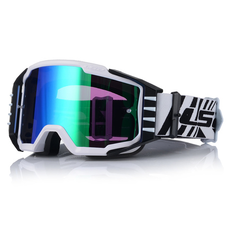 GOGLE MOTOCYKLOWE LS2 CHARGER PRO BIAŁE + 2x SZYBA LUSTRZANKA ANTIFOG