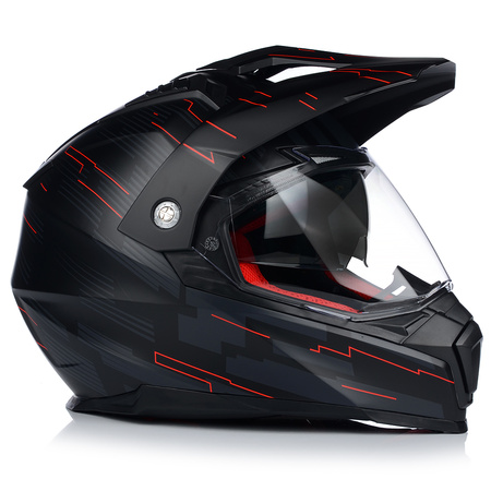 KASK MOTOCYKLOWY | VITO MOLINO RED | ENDURO CROSS QUAD ATV + SZYBA + BLENDA 