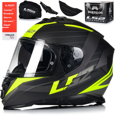 KASK MOTOCYKLOWY LS2 FF800 STORM II NERVE + PINLOCK + BLENDA ECER 22.06