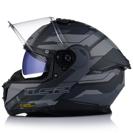 KASK MOTOCYKLOWY LS2 FF808 STREAM II SHADOW MATT SYSTEM PINLOCK + BLENDA
