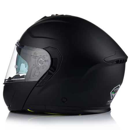 KASK MOTOCYKLOWY VITO FURIO CZARNY MAT SZCZĘKOWY + INTERKOM VITO BLUETOOTH