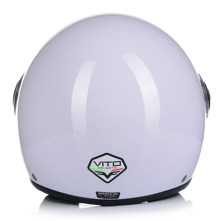 KASK MOTOCYKLOWY OTWARTY | VITO LORETO | BIAŁY POŁYSK SKUTER CHOPPER ECE 22.06