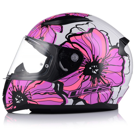 KASK MOTOCYKLOWY LS2 FF353 RAPID II POPPIES DAMSKI RÓŻOWY  + LUSTRZANA SZYBA