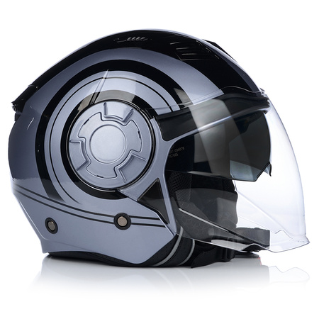 KASK MOTOCYKLOWY | VITO ISOLA GREY | OTWARTY POŁYSK SKUTER CHOPPER + BLENDA