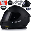 KASK MOTOCYKLOWY LS2 FF808 STREAM II CZARNY MAT BLENDA + PRZYCIEMNIANA SZYBA