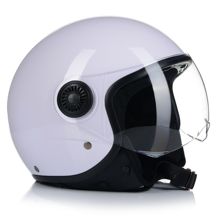 KASK MOTOCYKLOWY OTWARTY | VITO LORETO | BIAŁY POŁYSK SKUTER CHOPPER ECE 22.06