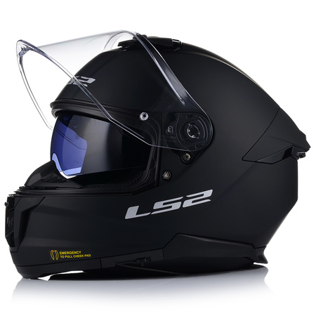 KASK MOTOCYKLOWY LS2 FF808 STREAM II CZARNY MAT BLENDA + INTERKOM BLUETOOTH