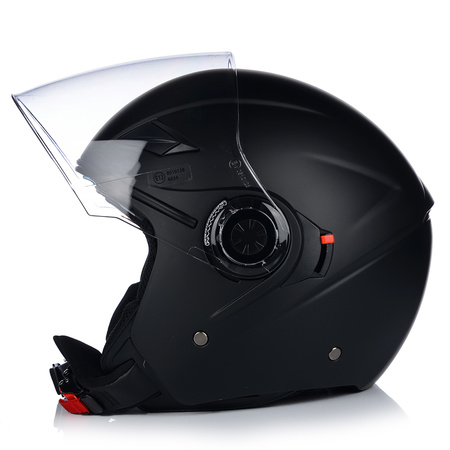 KASK MOTOCYKLOWY OTWARTY | VITO AMARO BLACK | MATOWY SKUTER CHOPPER +BLENDA 