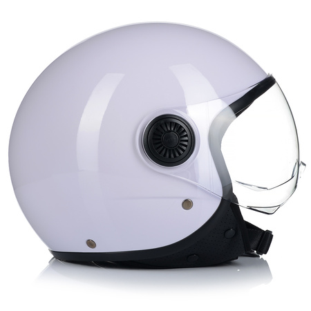 KASK MOTOCYKLOWY OTWARTY | VITO LORETO | BIAŁY POŁYSK SKUTER CHOPPER ECE 22.06