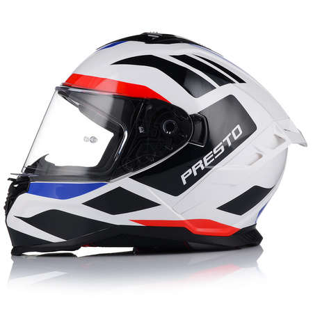 KASK MOTOCYKLOWY | VITO PRESTO | BIAŁY INTEGRALNY SYSTEM PINLOCK + BLENDA