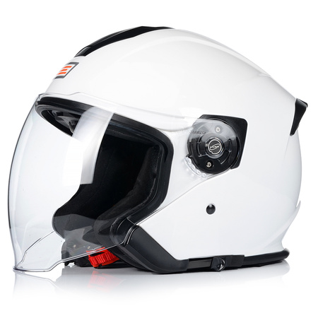 OTWARTY KASK MOTOCYKLOWY BIAŁY ORIGINE PALIO SKUTER CHOPPER + BLENDA 