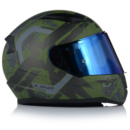 KASK MOTOCYKLOWY LS2 FF353 RAPID II THUNDER BIRDS 22.06 + NIEBIESKA SZYBA