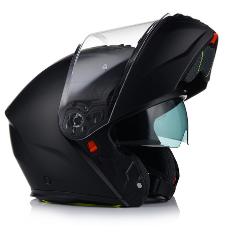 KASK MOTOCYKLOWY VITO FURIO CZARNY MAT SZCZĘKOWY + INTERKOM VITO BLUETOOTH
