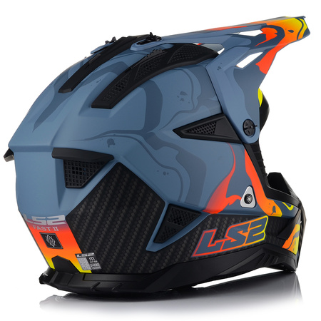 KASK MOTOCYKLOWY LS2 MX708 FAST II WASH DARK LEKKI ENDURO CROSS QUAD ATV