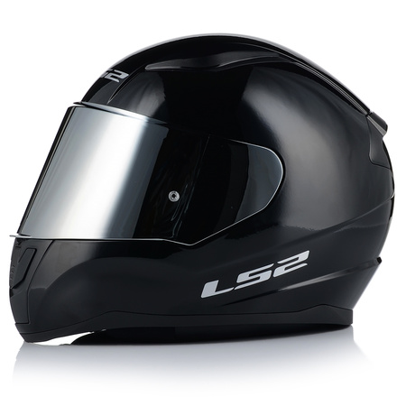 KASK MOTOCYKLOWY LS2 FF353 RAPID II CZARNY POŁYSK ECE 22.06 + LUSTRZANA SZYBA