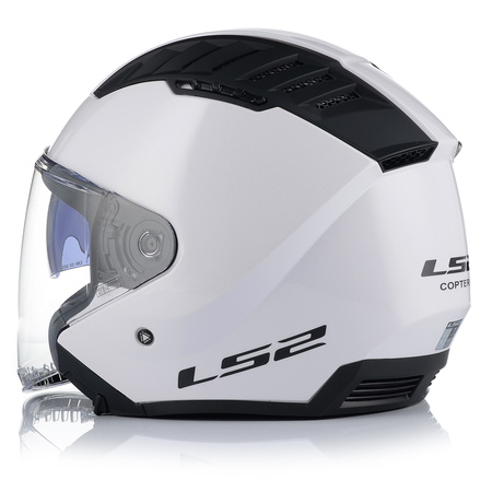 OTWARTY KASK MOTOCYKLOWY LS2 OF600 COOPTER II BIAŁY POŁYSK 22.06 + BLENDA