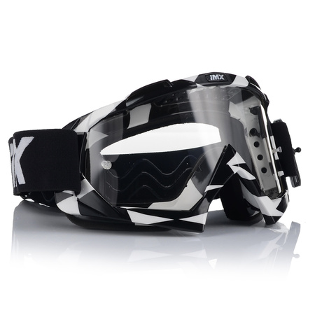 GOGLE MOTOCYKLOWE IMX MUD BIAŁO-CZARNE ANTYPARA ANTIFOG CROSS QUAD ATV