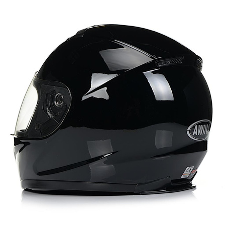 INTEGRALNY KASK MOTOCYKLOWY ZAMKNIĘTY NA MOTOR SKUTER AWINA CZARNY POŁYSK