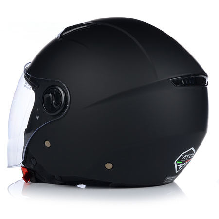 KASK MOTOCYKLOWY OTWARTY | VITO BRAVO | CZARNY MAT SKUTER CHOPPER ECE 22.06 