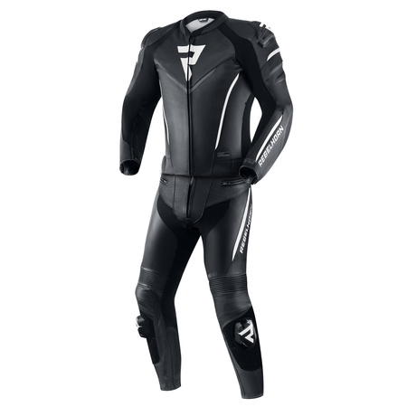 KURTKA MOTOCYKLOWA | REBELHORN FIGHTER BLK/WHT | MĘSKA SKÓRZANA SPORT + GRATIS