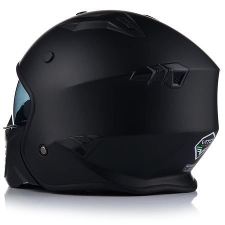 KASK MOTOCYKLOWY OTWARTY | VITO BRUZANO MATT | ODPINANA SZCZĘKA  + 2x SZYBA