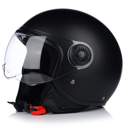 KASK MOTOCYKLOWY OTWARTY | VITO LORETO | CZARNY MAT SKUTER CHOPPER ECE 22.06
