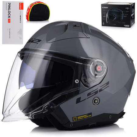 OTWARTY KASK MOTOCYKLOWY LS2 OF603 NARDO GREY + PINLOCK ANTYPARA + BLENDA