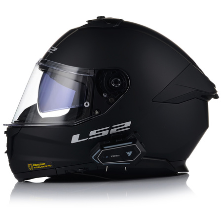 KASK MOTOCYKLOWY LS2 FF808 STREAM II CZARNY MAT BLENDA + INTERKOM BLUETOOTH