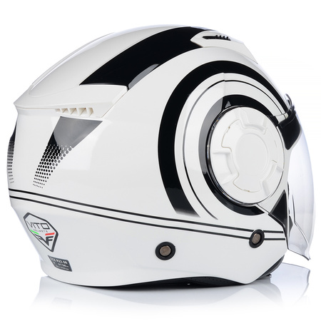 KASK MOTOCYKLOWY | VITO ISOLA JET | OTWARTY BIAŁY SKUTER CHOPPER + BLENDA