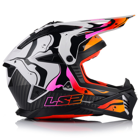 KASK MOTOCYKLOWY LS2 MX708 FAST II WASH BIAŁY LEKKI ENDURO CROSS QUAD ATV