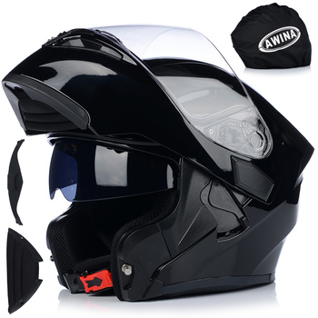 SZCZĘKOWY KASK MOTOCYKLOWY FLIP UP PODNOSZONA SZCZĘKA ECER 22.06 + BLENDA