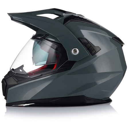 KASK MOTOCYKLOWY VITO MOLINO GREY ENDURO CROSS QUAD ATV + INTERKOM + BLENDA