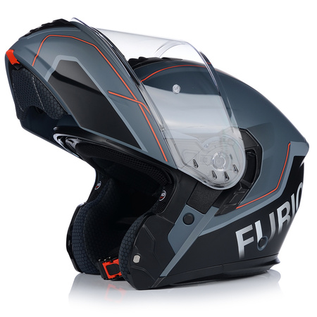 KASK MOTOCYKLOWY | VITO FURIO GREY MAT | BIAŁY SZCZĘKOWY + PINLOCK + BLENDA XL