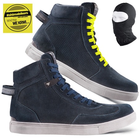 BUTY MOTOCYKLOWE | SHIMA SX-2 EVO BLUE | KRÓTKIE MĘSKIE TRAMPKI + GRATISY