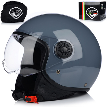 KASK MOTOCYKLOWY OTWARTY | VITO LORETO | NARDO GREY SKUTER CHOPPER ECE 22.06