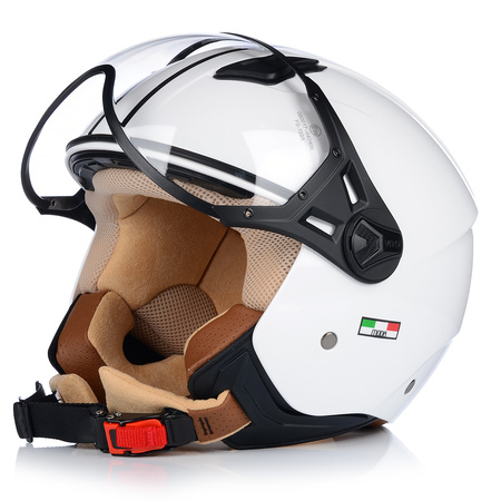 KASK MOTOCYKLOWY OTWARTY | VITO MODA BIAŁY | SKUTER CHOPPER ECE 22.06 LEKKI