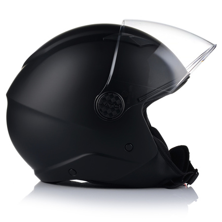KASK MOTOCYKLOWY OTWARTY VITO UNO CZARNY MATT SKUTER CHOPPER  + 2x SZYBA