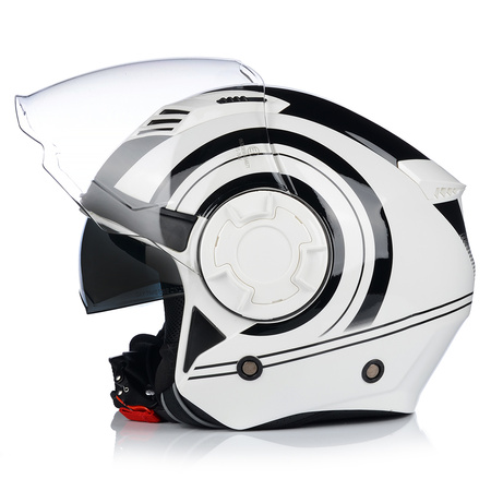 KASK MOTOCYKLOWY | VITO ISOLA JET | OTWARTY BIAŁY SKUTER CHOPPER + BLENDA